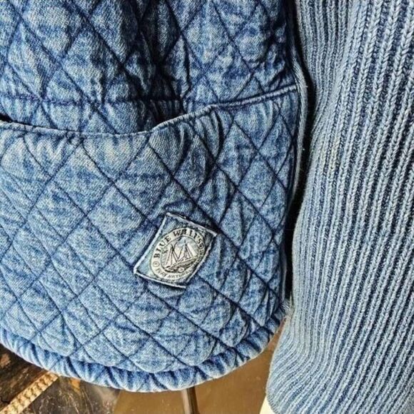Blue Willi’s Vintage Quilted Denim Snap Button Jacket Medium Denmark Made - Picture 6 of 7